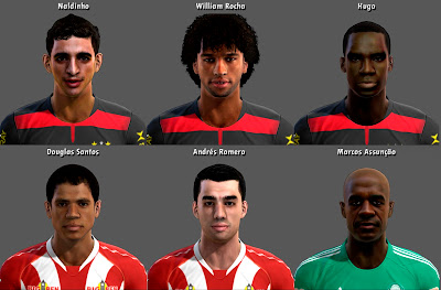 Naldinho, Willian Rocha, Hugo, Douglas Santos, Andrés Romero e Marcos Assunção Faces - PES 2013