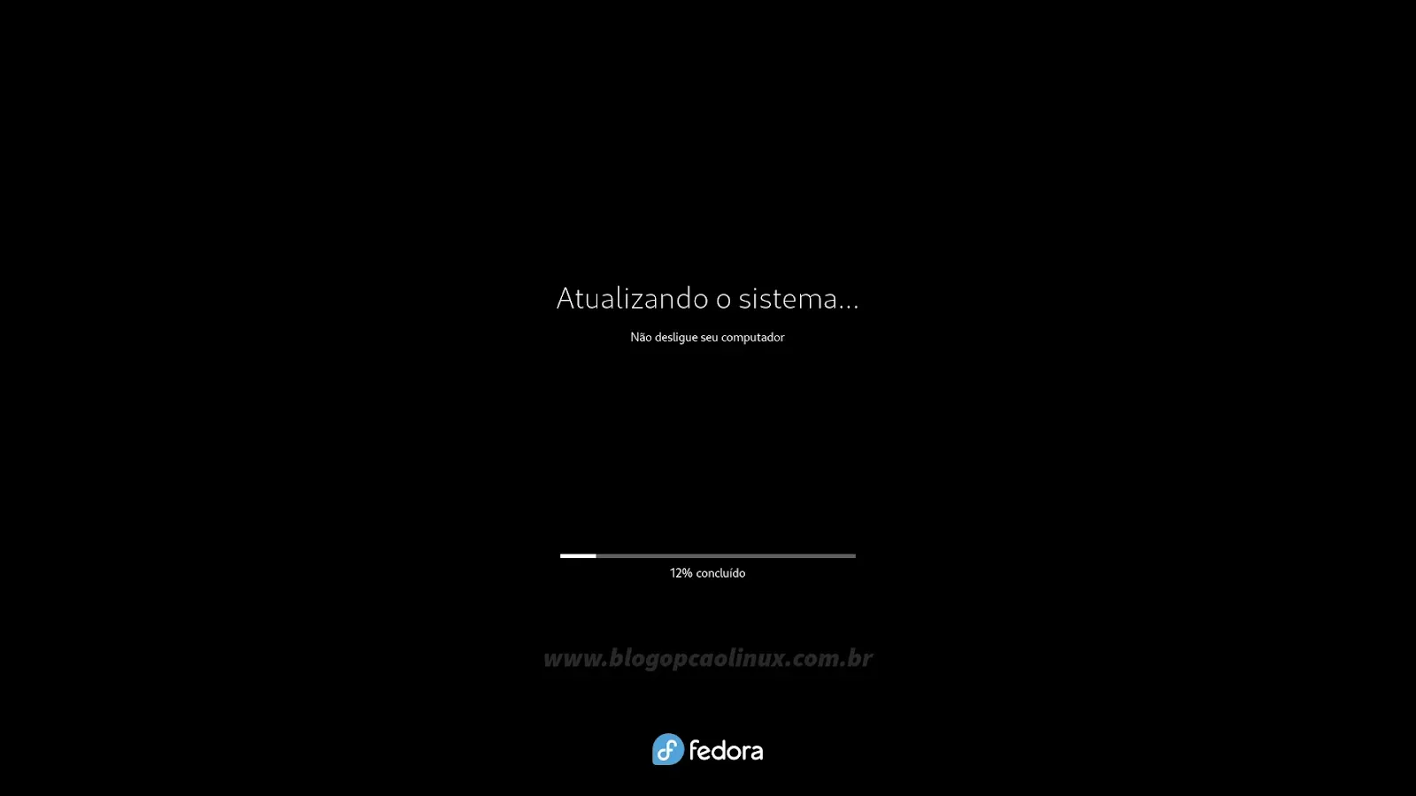 Aguarde enquanto é feita a atualização para o Fedora 40