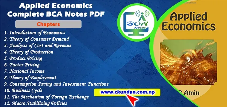 Applied Economics Complete BCA Notes PDF