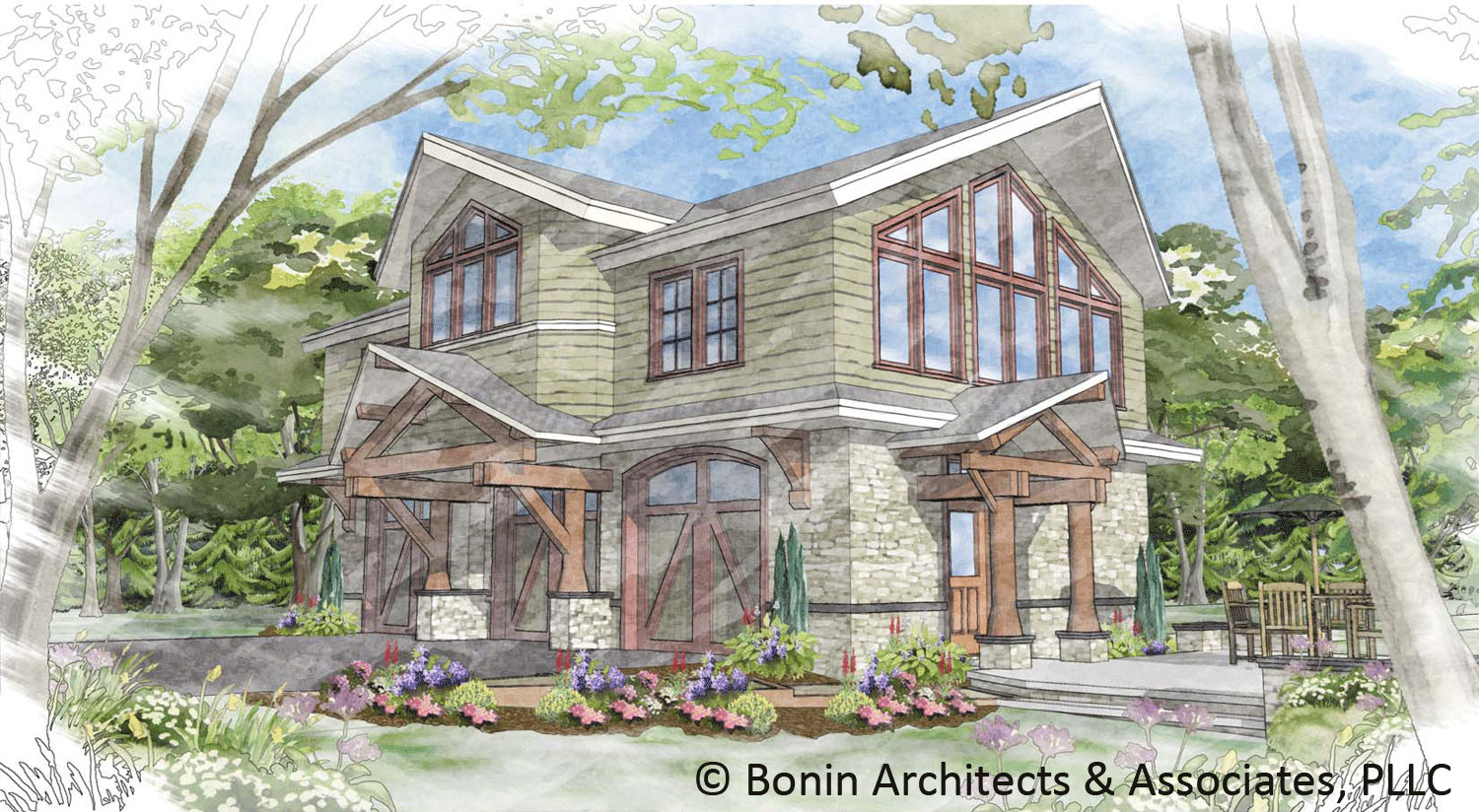 This carriage house design will be used as a guest house on a large  title=