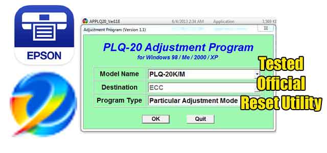 Epson PLQ-20KM Adjustment program (Reset Utility)
