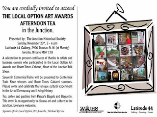 Invitation: Local Option Art Awards Afternoon Tea in the Toronto Junction, by artjunction.blogspot.com