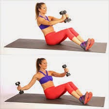 V Sit With Single Arm Chest Fly Abs Workout