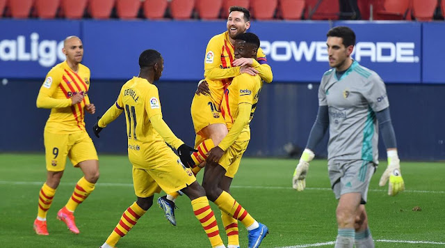 Messi and Moriba goal celebration