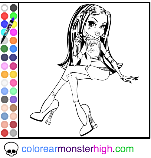 Colorear Frankie Stein modelando