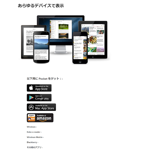 Pocketサイトの写真