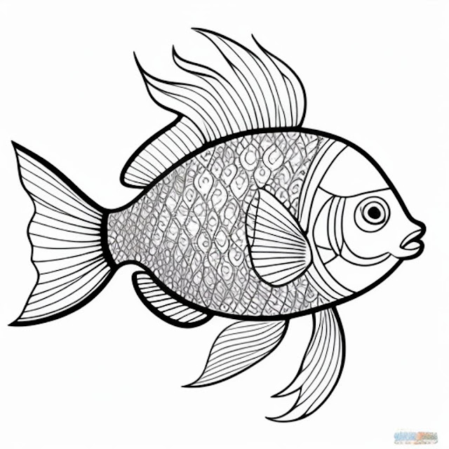 rainbow fish coloring page free