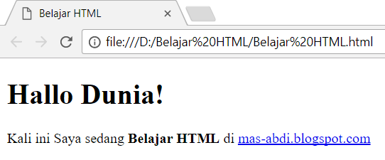 Tag HTML tipe inline element dalam block element