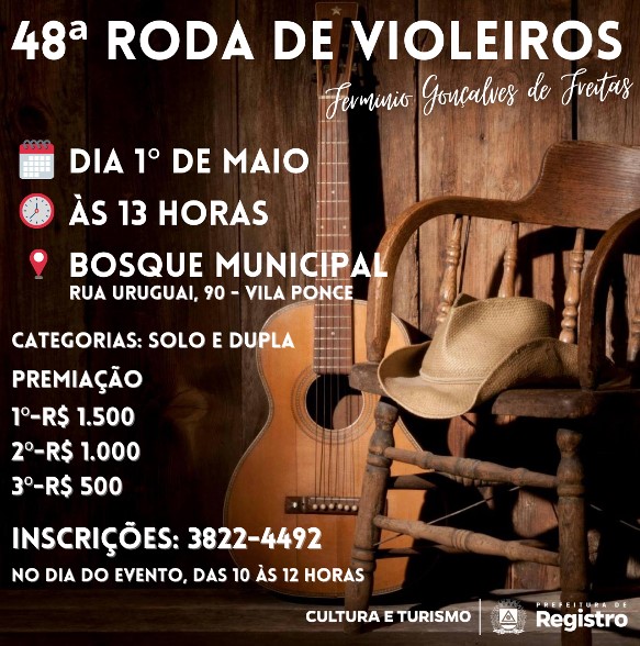Registro-SP confirma 48 edição da Roda de Violeiros Fermínio Gonçalves de Freitas