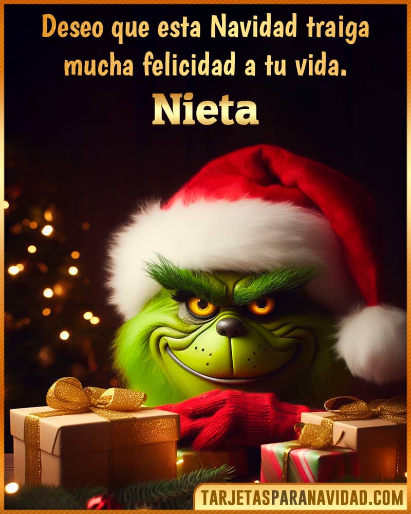 Imagenes de grinch con frase de navidad para Nieta