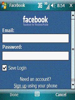 Facebook 240 x 320 Full Touchscreen APPS
