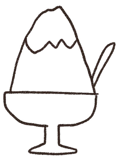 かき氷のイラスト ブルーハワイ ゆるかわいい無料イラスト素材集
