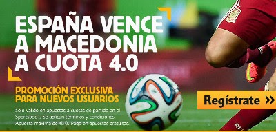 Betfair España gana a Macedonia cuota 4 nuevos usuarios 8 septiembre 