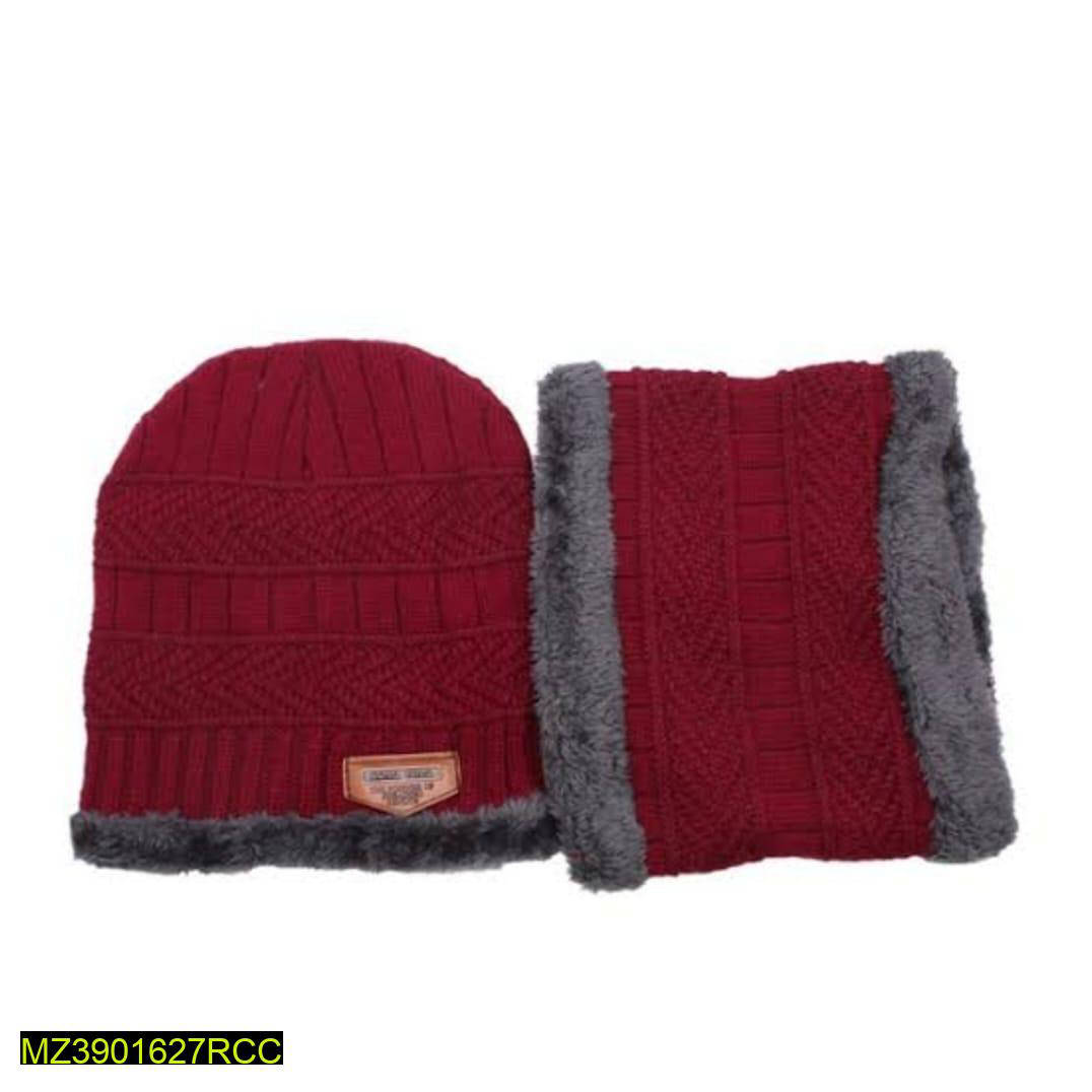 Wool soft cap With Neck Warmer For Unisex