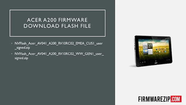 Acer A200 Firmware Download Flash File