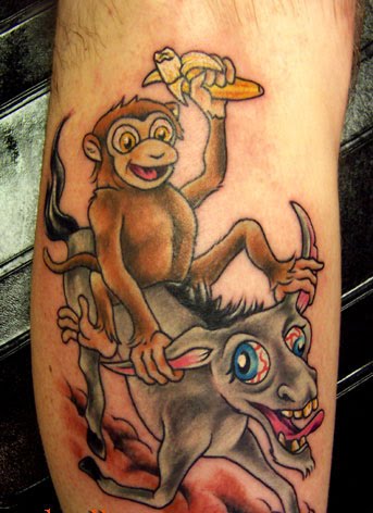 drunk circus monkey tattoo A