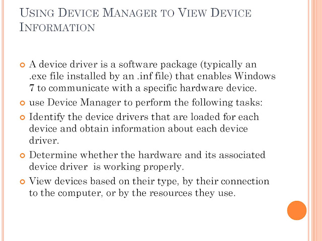 Managing Devices and Disks | Devices Manager for Devices Information Windows 7 