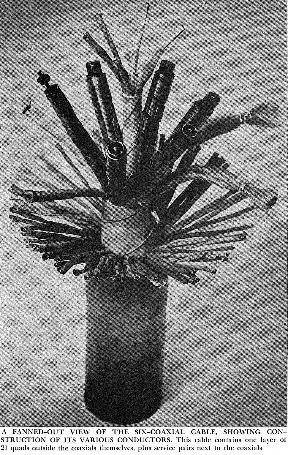 1945 television studio six-coaxial cable, a photograph