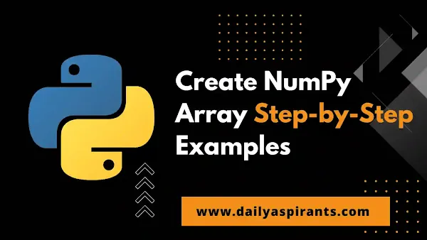 Create NumPy Array python