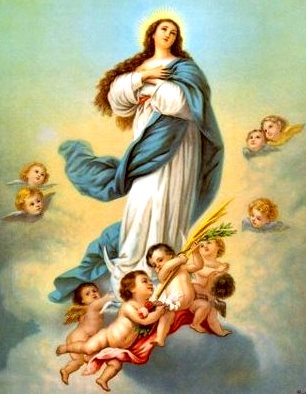 Imagen de la Virgen de la Asunción a color para niños