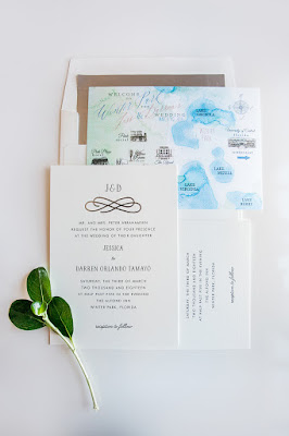 watercolor wedding stationary