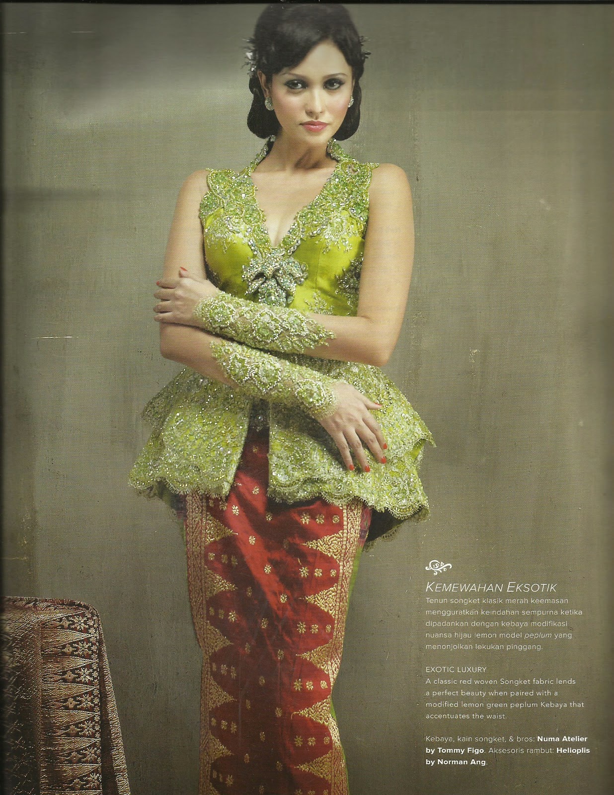 Natural and fresh with modern kebaya Green  International Kebaya Batik Modern