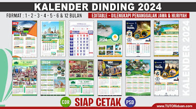Desain Kalender Dinding 2024 CDR PSD
