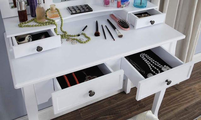 Makeup Table With Stool
