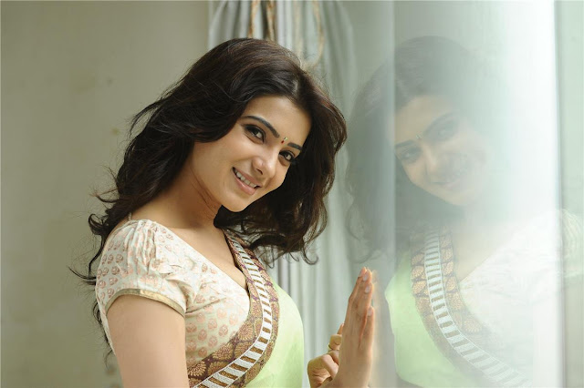 Telugu Lovely Actress Samantha Exclusive Cute Saree Stills cleavage