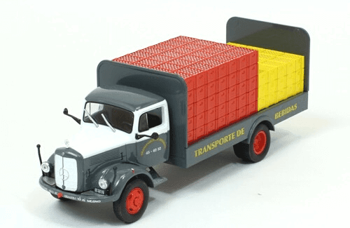 coleção caminhões brasileiros de outros tempos, mercedes-benz l-312 1:43 transporte de bebidas