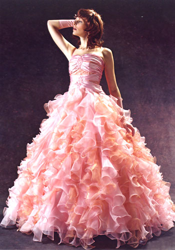 Here are some pink wedding dresses I bumped into online for instance