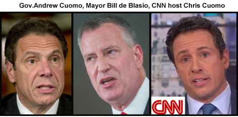 Gov.Andrew Cuomo, Mayor Bill de Blasio, CNN host Chris Cuomo