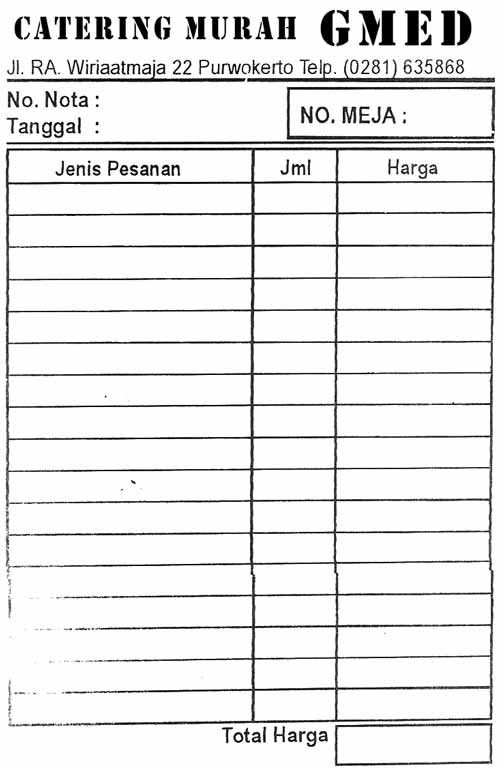 20+ Contoh Dan Ukuran Nota Bukti Pembayaran - GRAFIS - MEDIA