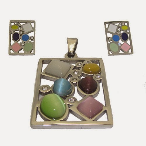 http://yourjewellerybox.co.uk/necklaces/necklace-sets/ladies-stainless-steel-square-earring-pendant-set-with-colorful-stones-.html