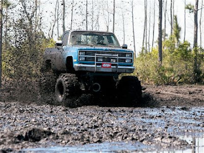 big ford truck in mud