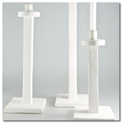 whte plster candle holders jacqueline morabito