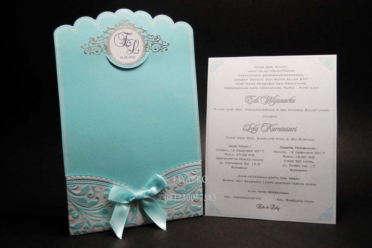  undangan  pernikahan  simple  elegan  one card ev06 undangan  