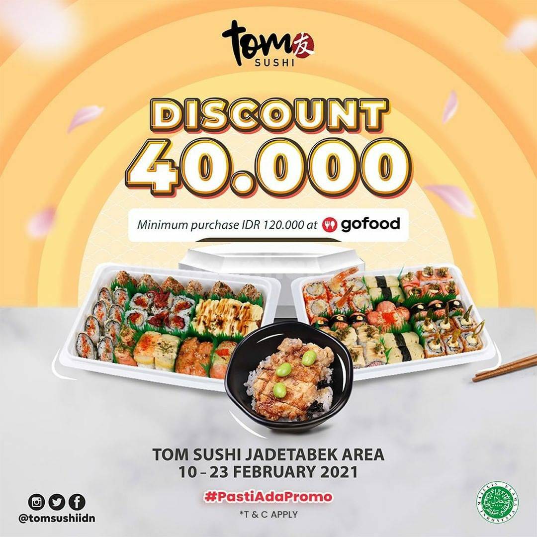 TOM SUSHI Spesial Promo GOFOOD DISKON Rp 40.000