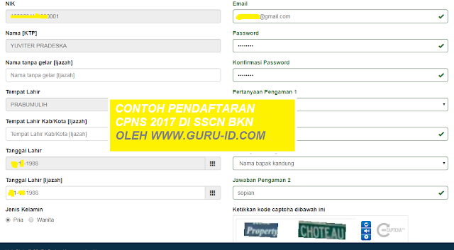 GAMBAR cara registrasi di sscn bkn go id