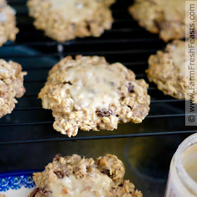 close up of a healthy breakfast cookie on a cooling rack
