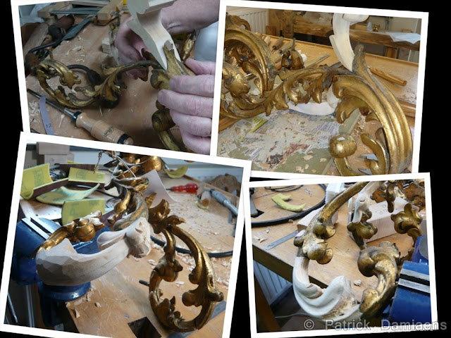 The Castle of LEMBECK | Restoration of a wooden chandelier | Wooden Chandelier Rococo Style | Restoration of Listed Buildings | Wooden Chandelier