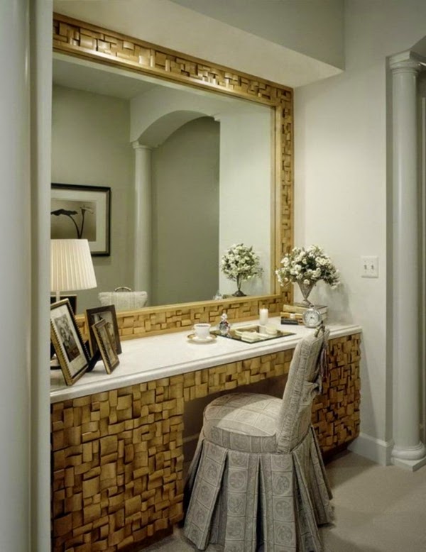 Original dressing table design with large mirror