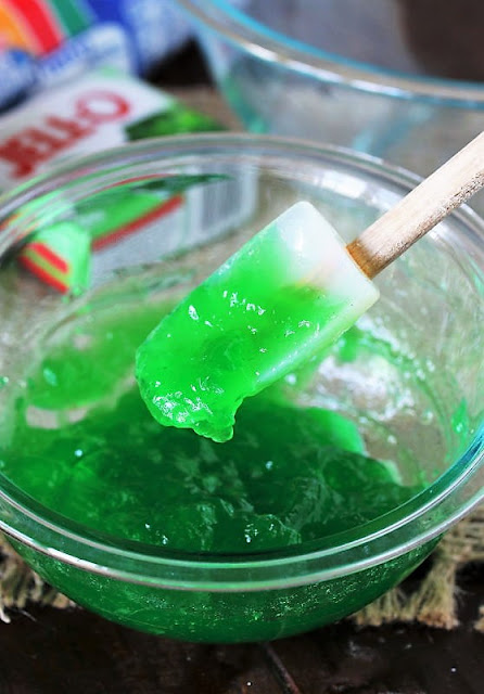 Syrupy Green Jello to Make Sea Foam Salad Image