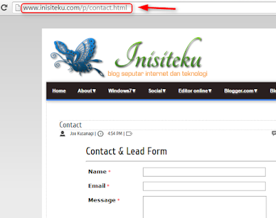 membuat dan memasang contact form di blogger