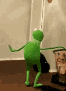 living alone would have been much better than living toether with family green kermit frog dance meme sad funny