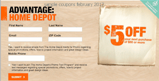 Home Depot coupons february 2017