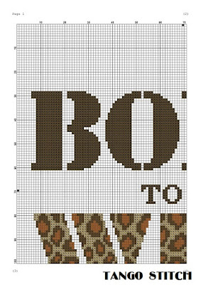 Born to be wild nursery leopard print cross stitch pattern