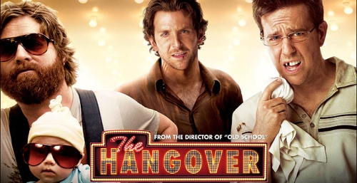Zack Galifianakis, Bradley Cooper, and Ed Helms star in THE HANGOVER