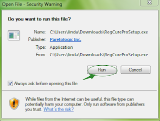 run RegCurePro Setup.exe