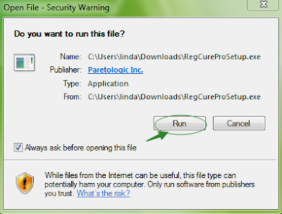 run RegCurePro Setup.exe